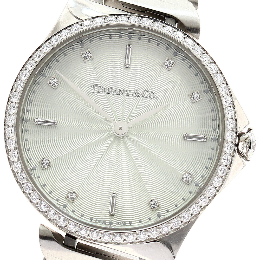 TIFFANY&Co. 60874859 Metro 2 Hand 8P Diamond Quartz Women's Watch Excellent Condition with Warranty.