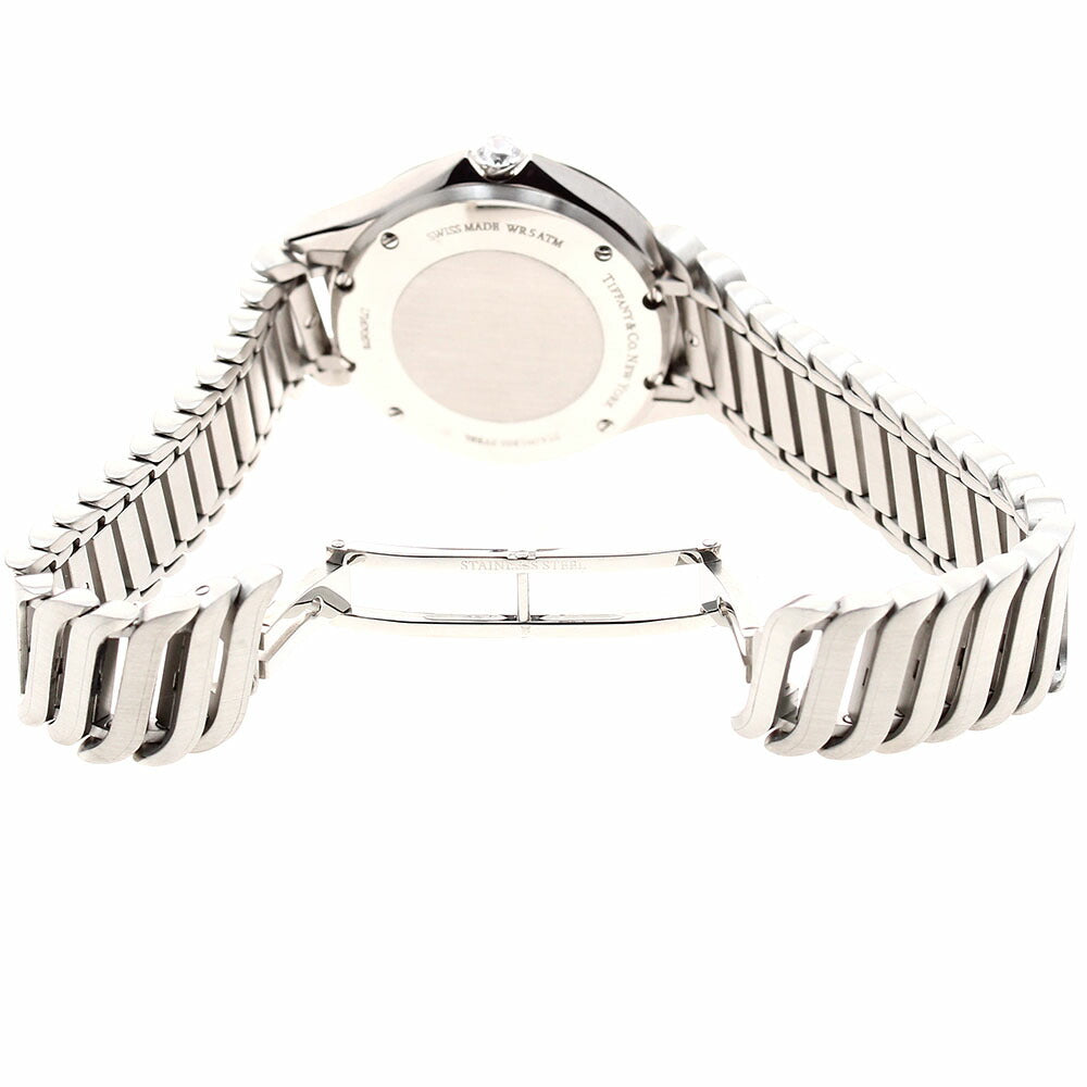 TIFFANY&Co. 60874859 Metro 2 Hand 8P Diamond Quartz Women's Watch Excellent Condition with Warranty.