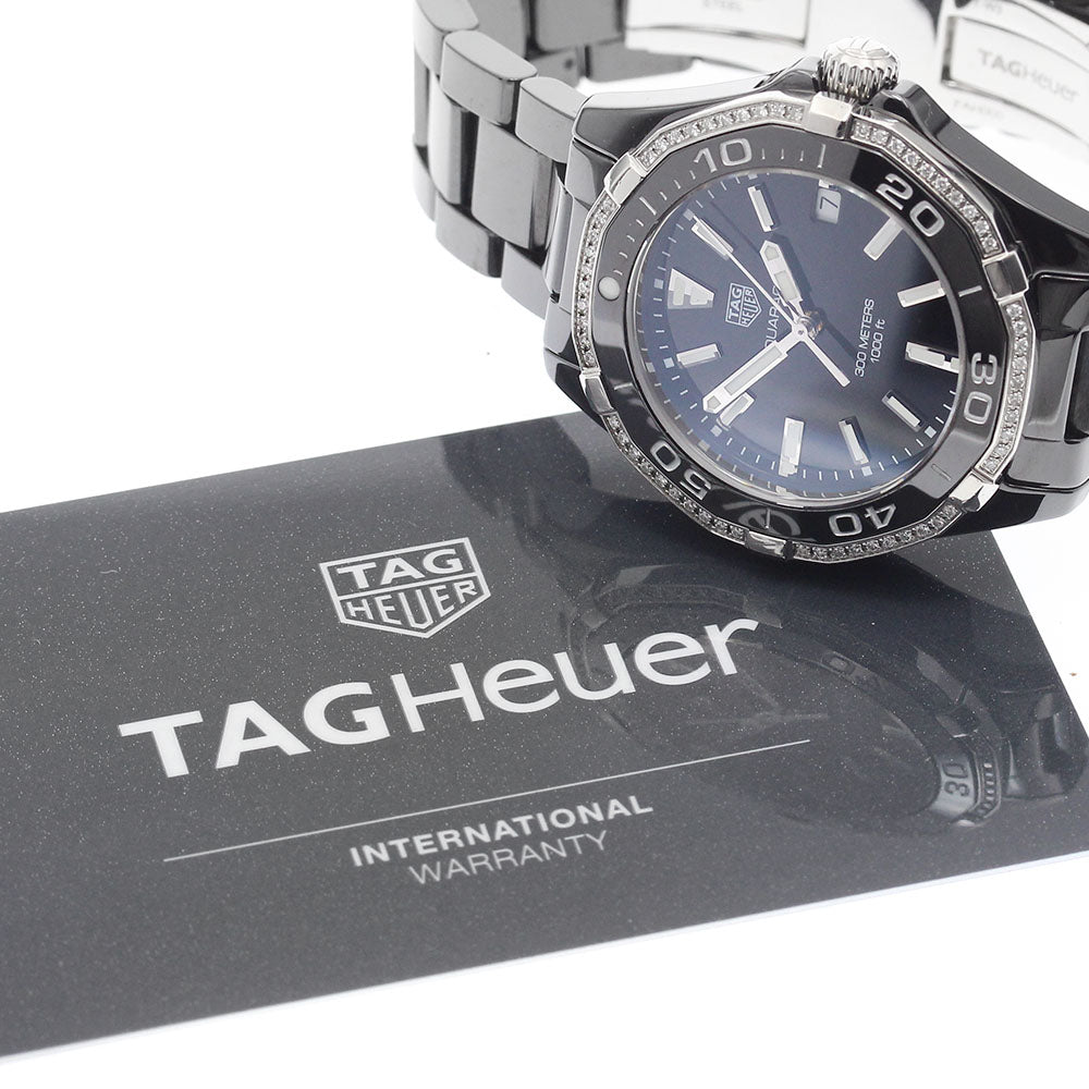 TAG Heuer Way1395 Aquaracer Diamond Bezel Date Quartz Ladies Watch Excellent Condition with Warranty.