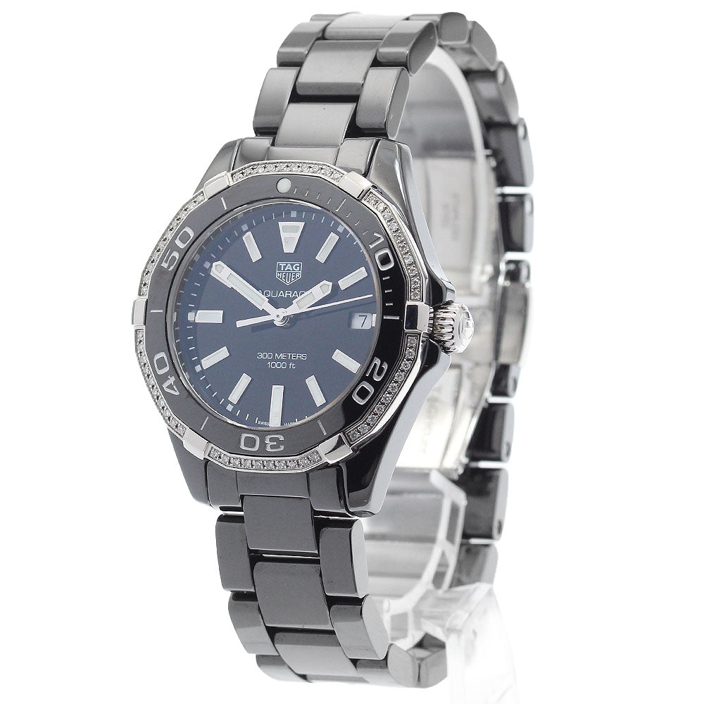 TAG Heuer Way1395 Aquaracer Diamond Bezel Date Quartz Ladies Watch Excellent Condition with Warranty.