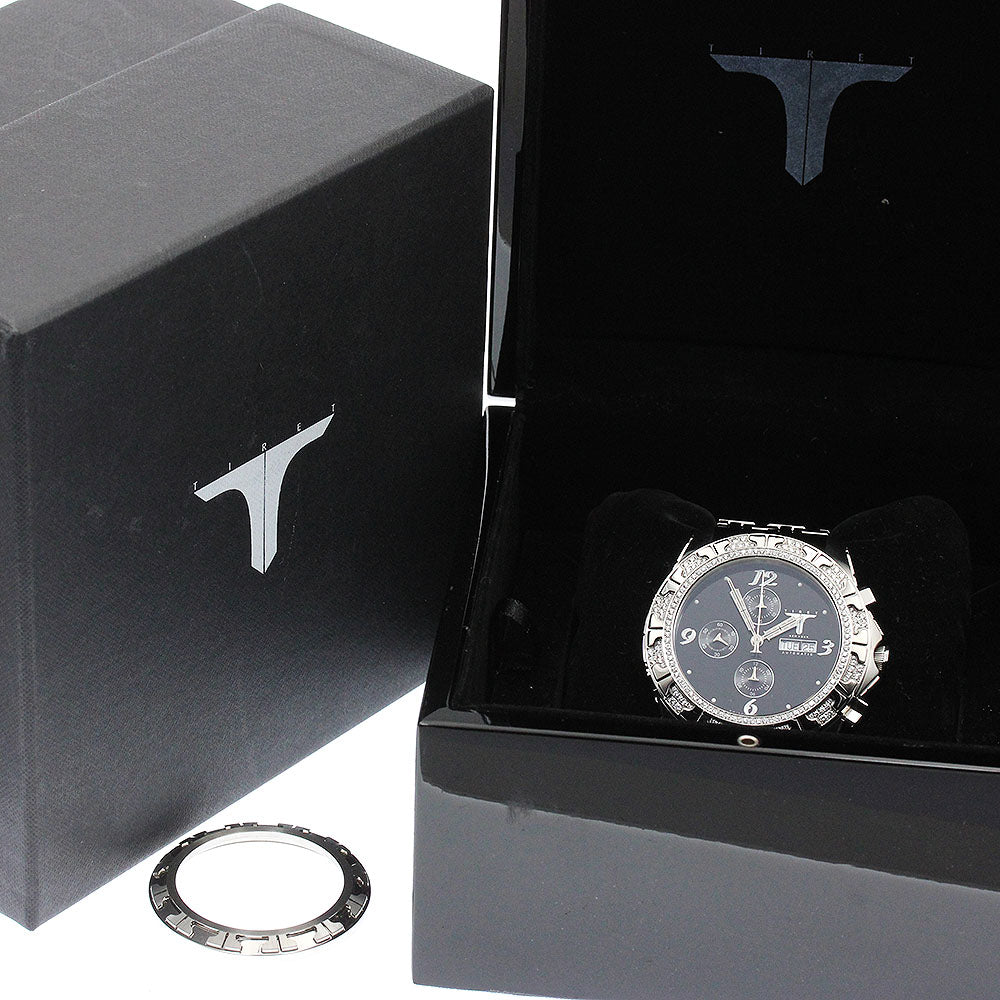 TIRET NEW YORK Chronograph Diamond Bezel Automatic Men's Watch with Box