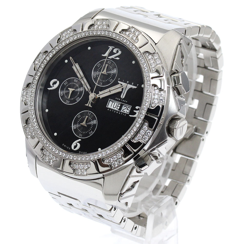 TIRET NEW YORK Chronograph Diamond Bezel Automatic Men's Watch with Box