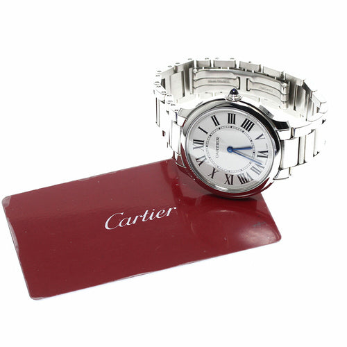 CARTIER WSRN0034 Ronde Must de 36mm Quartz Boys' Watch Excellent Condition with Warranty.