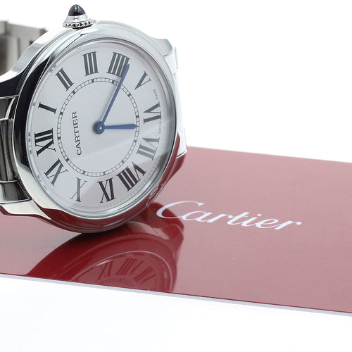 CARTIER WSRN0034 Ronde Must de 36mm Quartz Boys' Watch Excellent Condition with Warranty.