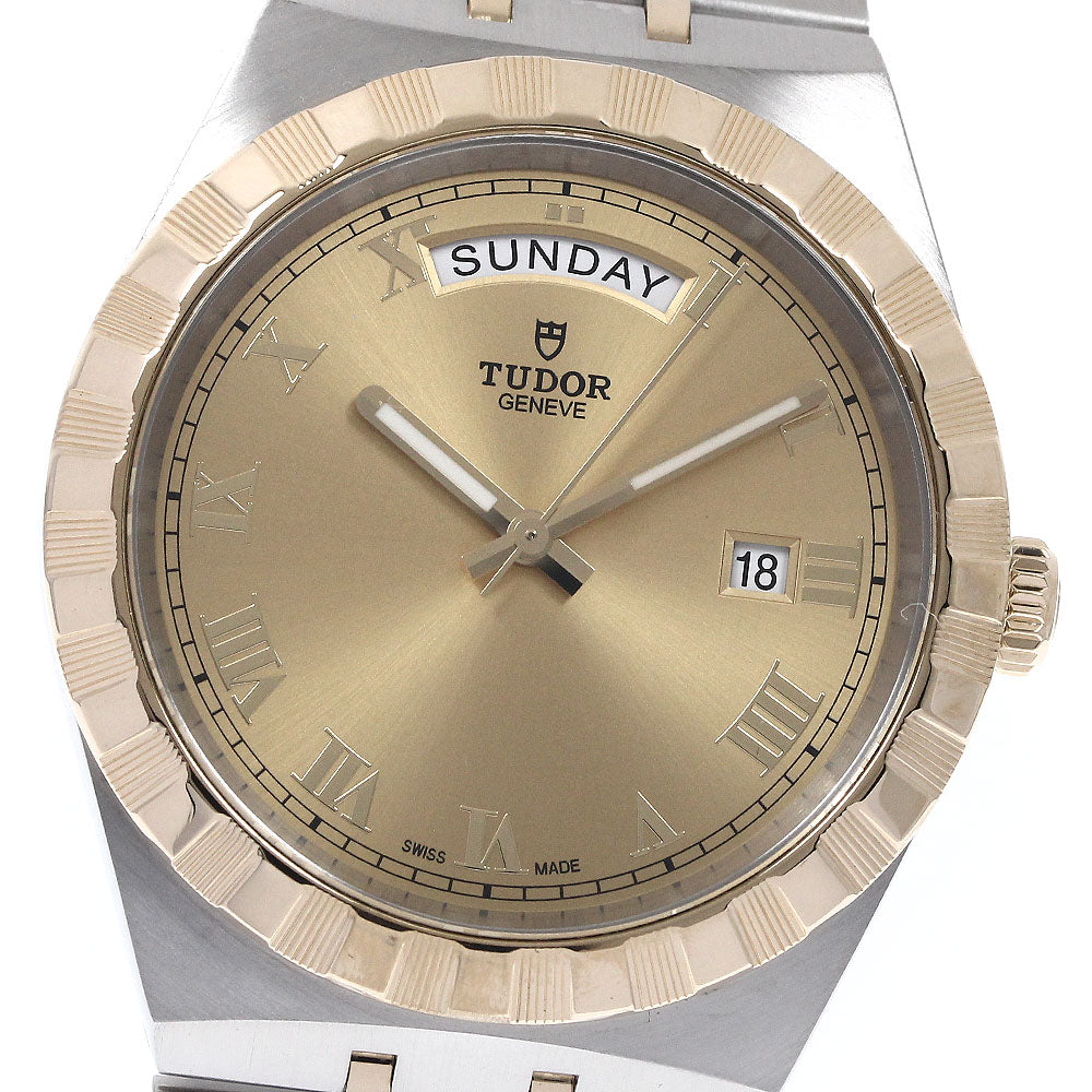 TUDOR 28603 Royal Day-Date YG Combination Automatic Men's Watch (Good Condition)