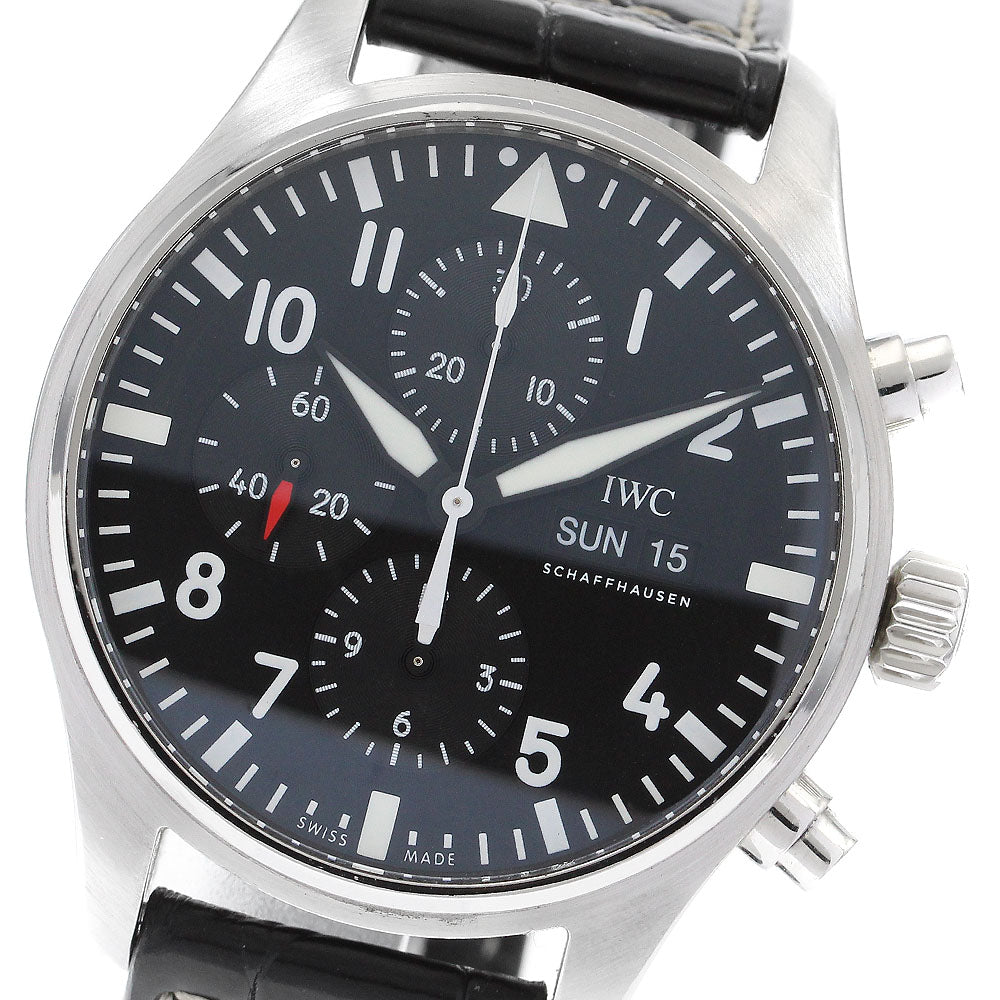 IWC SCHAFFHAUSEN IW377709 Pilot's Watch Day-Date Chronograph Automatic Men's Watch with Warranty Card