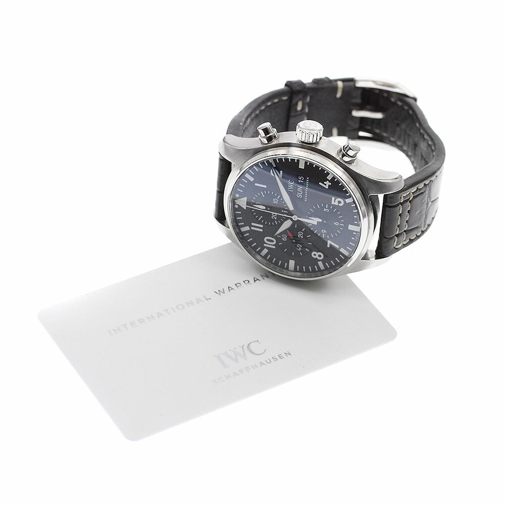 IWC SCHAFFHAUSEN IW377709 Pilot's Watch Day-Date Chronograph Automatic Men's Watch with Warranty Card