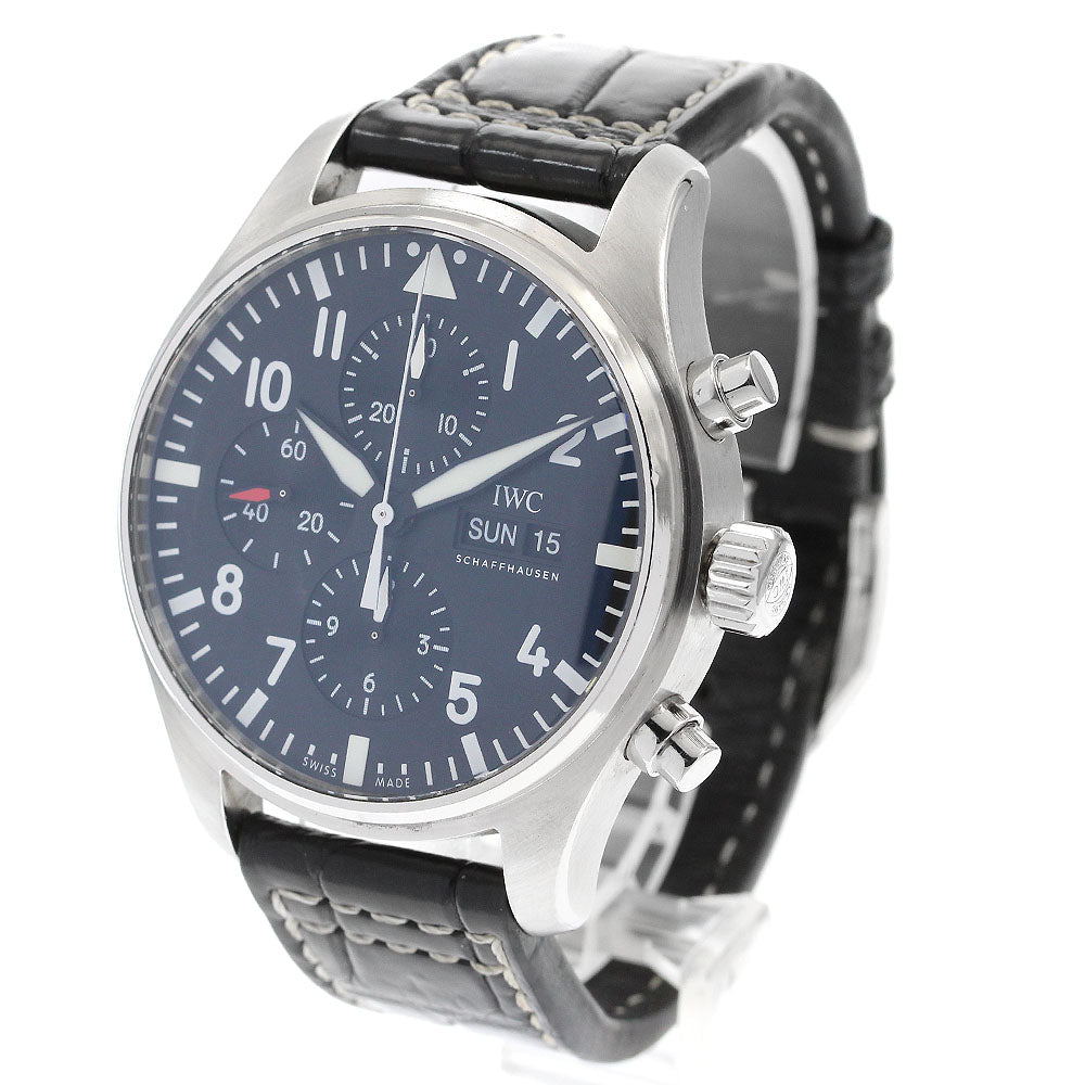 IWC SCHAFFHAUSEN IW377709 Pilot's Watch Day-Date Chronograph Automatic Men's Watch with Warranty Card