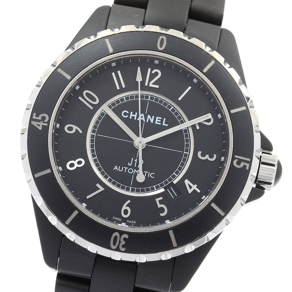 CHANEL H3131 J12 Matte Black Ceramic 42mm Automatic Men's Watch with Warranty Card