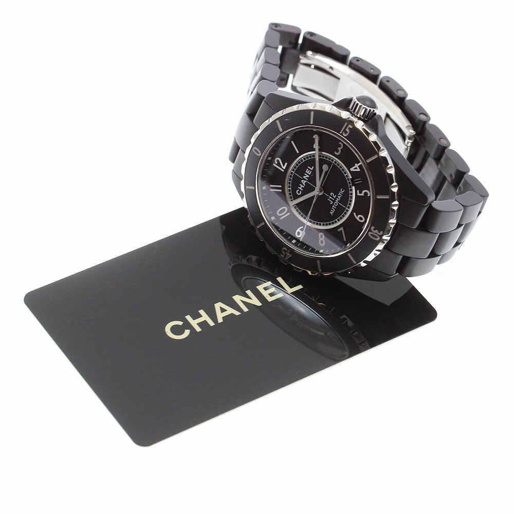 CHANEL H3131 J12 Matte Black Ceramic 42mm Automatic Men's Watch with Warranty Card