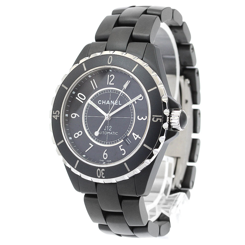 CHANEL H3131 J12 Matte Black Ceramic 42mm Automatic Men's Watch with Warranty Card