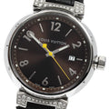 LOUIS VUITTON Q111G Tambour Date Lug Diamond Quartz Men's Watch
