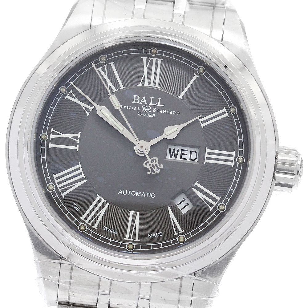 BALLWATCH NM1058D-S4J-GY Trainmaster Roman Day-Date Automatic Men's Watch Unused with Warranty.