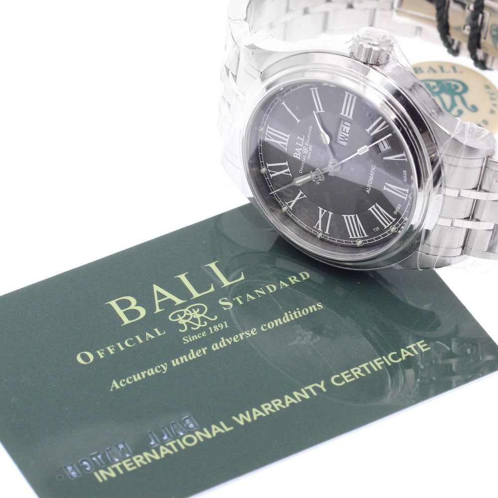 BALLWATCH NM1058D-S4J-GY Trainmaster Roman Day-Date Automatic Men's Watch Unused with Warranty.