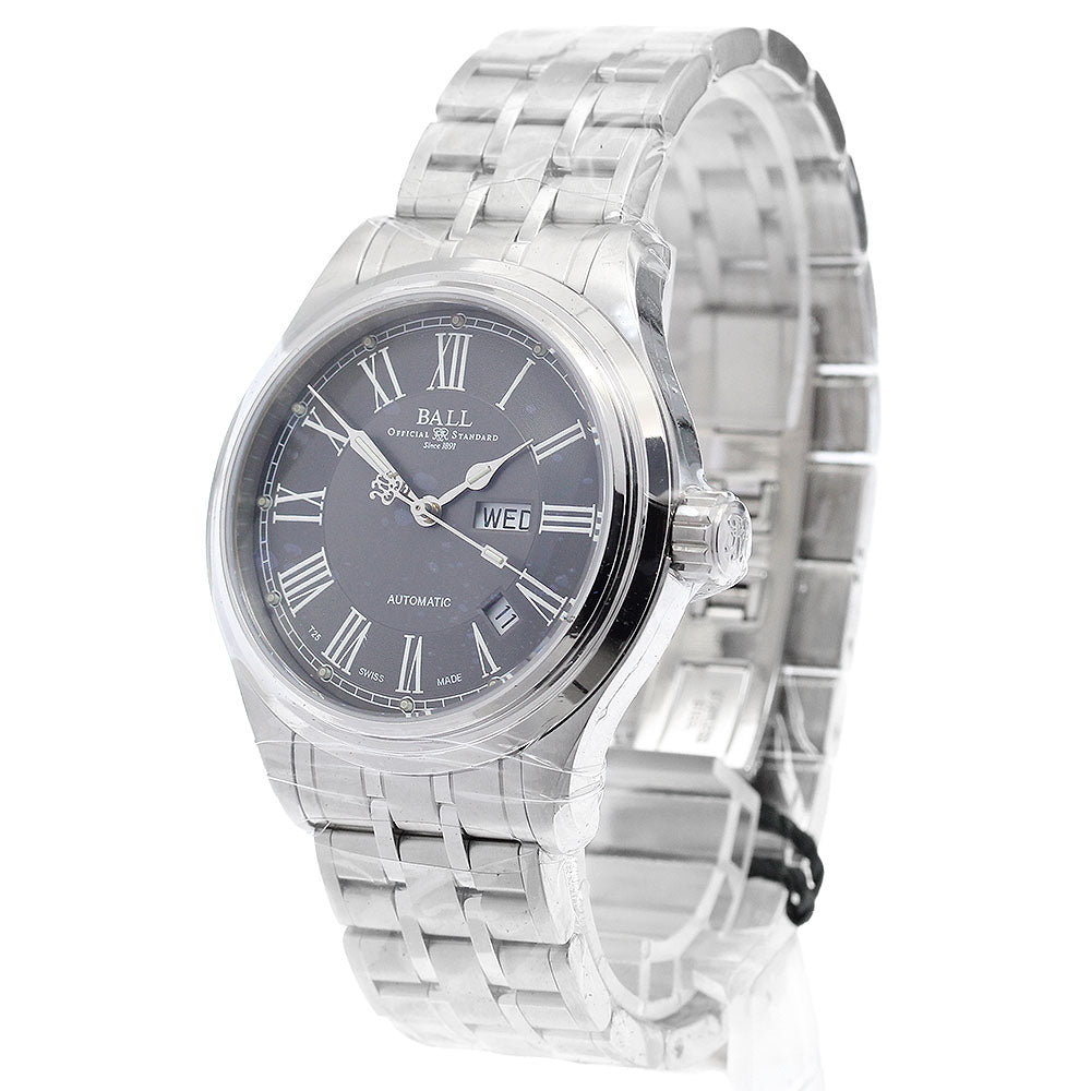 BALLWATCH NM1058D-S4J-GY Trainmaster Roman Day-Date Automatic Men's Watch Unused with Warranty.