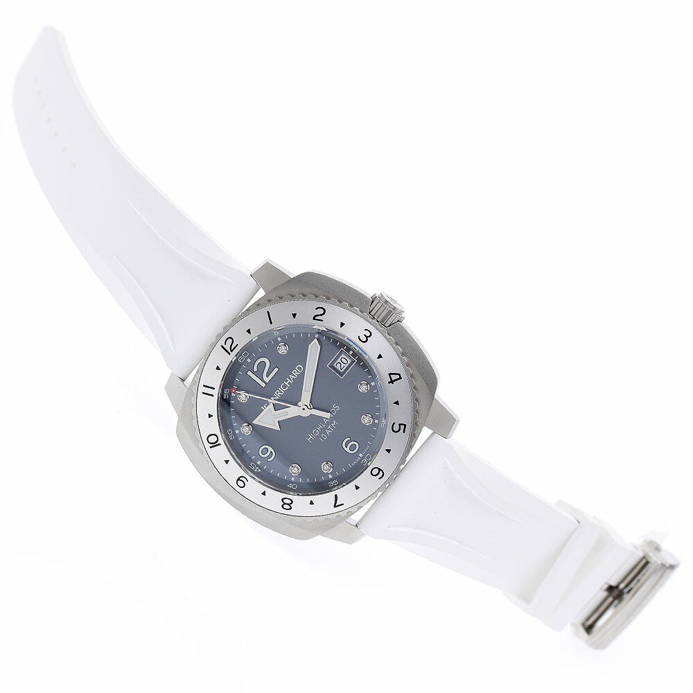 JEANRICHARD 60150-2/60150-11-21A-AC7D Highland Date 8P Diamond Automatic Men's Watch Excellent Condition with Warranty Card