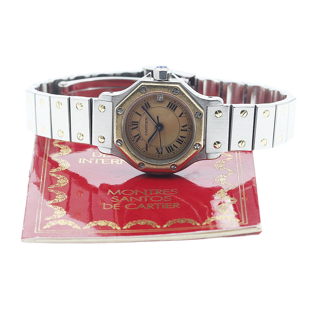 CARTIER W2001683 Santos Octagon SM Date Quartz Ladies Watch with Warranty