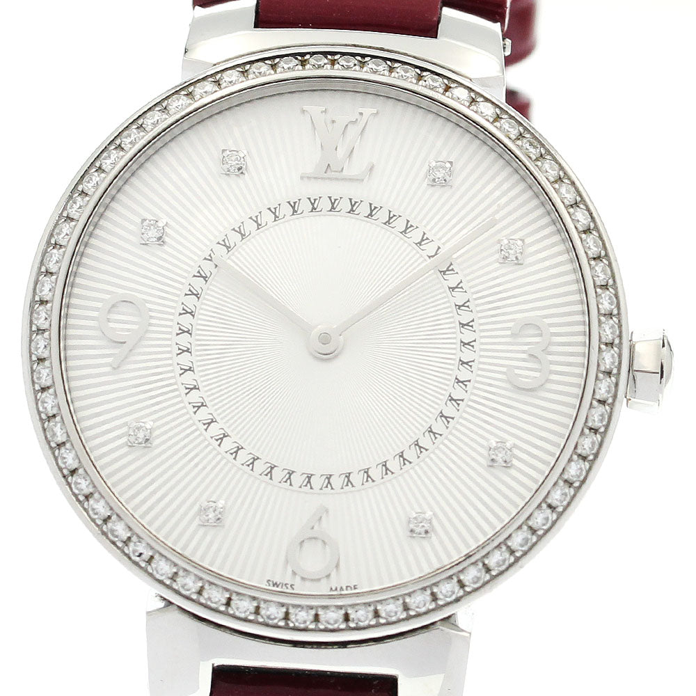 LOUIS VUITTON Q13ML Tambour Diamond Bezel 8P Diamond Quartz Women's Watch