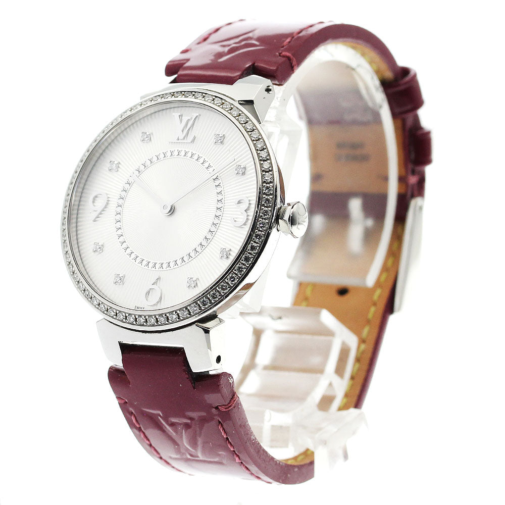 LOUIS VUITTON Q13ML Tambour Diamond Bezel 8P Diamond Quartz Women's Watch
