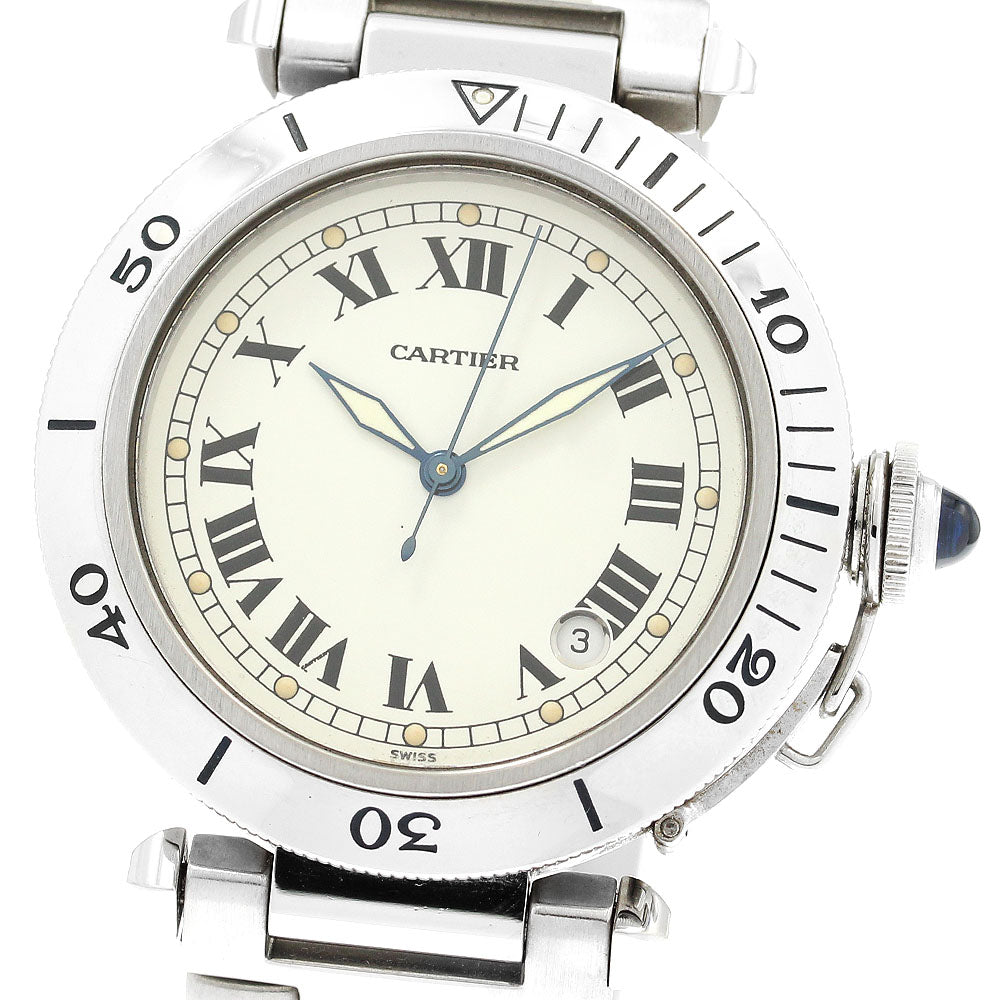 CARTIER W31005H3 Pasha 38mm Early Model Roman Numerals Automatic Men's Watch