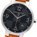 LOUIS VUITTON Q1D07 Tambour Slim Damier Graphite Date Quartz Men's Watch