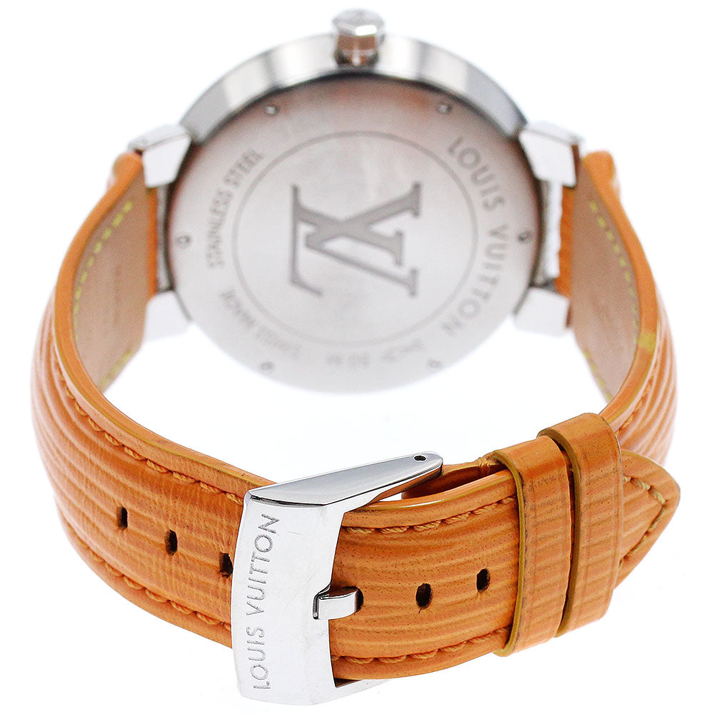 LOUIS VUITTON Q1D07 Tambour Slim Damier Graphite Date Quartz Men's Watch