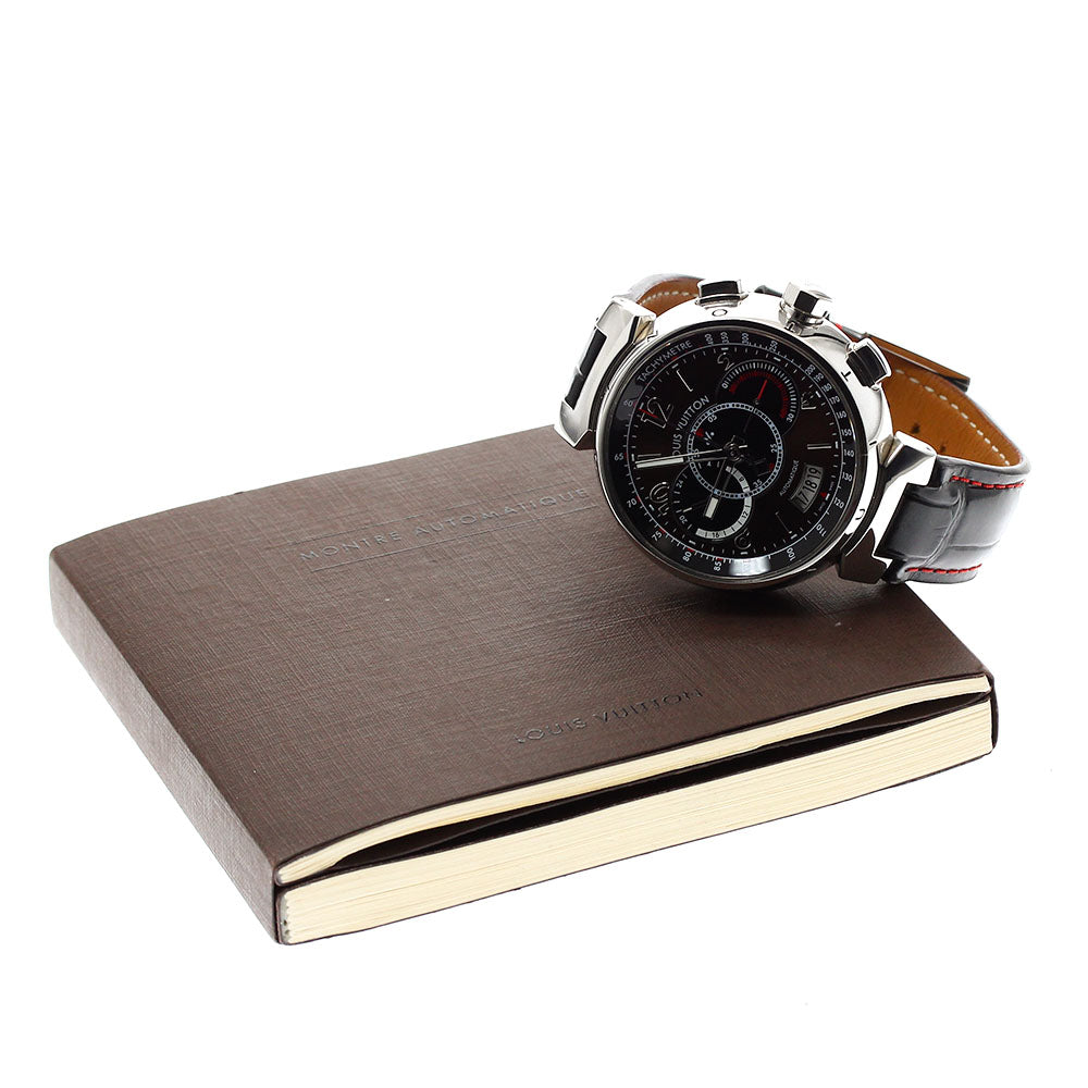 LOUIS VUITTON Q102A Tambour Voyage Chronograph Limited Edition of 688 Pieces Worldwide Automatic Winding Men's Watch with Warranty Card