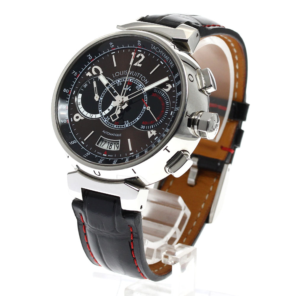 LOUIS VUITTON Q102A Tambour Voyage Chronograph Limited Edition of 688 Pieces Worldwide Automatic Winding Men's Watch with Warranty Card