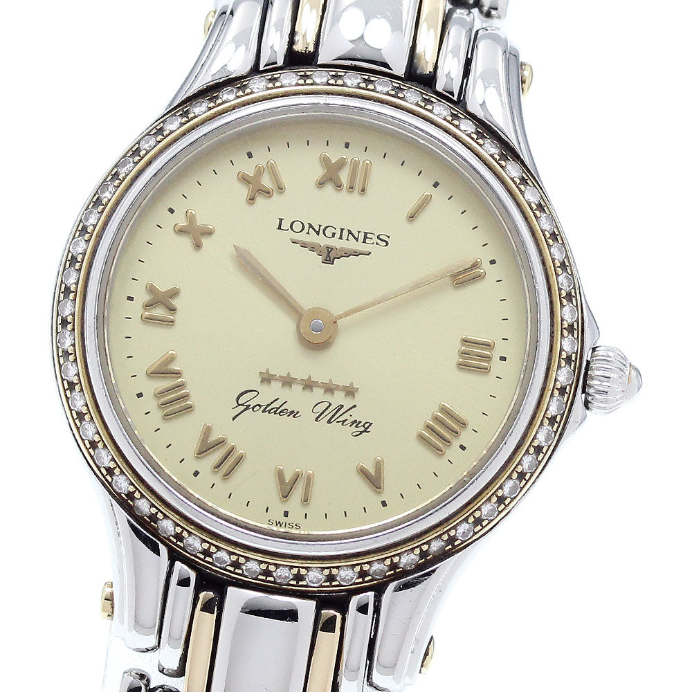 LONGINES L3.107.5 Golden Wing Diamond Bezel Quartz Women's Watch