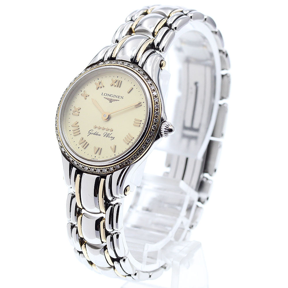 LONGINES L3.107.5 Golden Wing Diamond Bezel Quartz Women's Watch