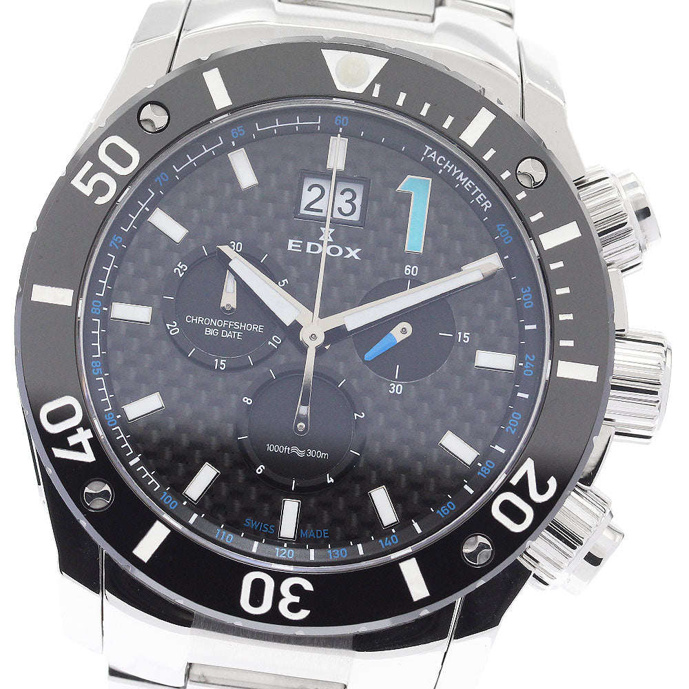 EDOX 10020 Chrono Offshore 1 Chronograph Big Date Quartz Men's Watch (Good Condition)