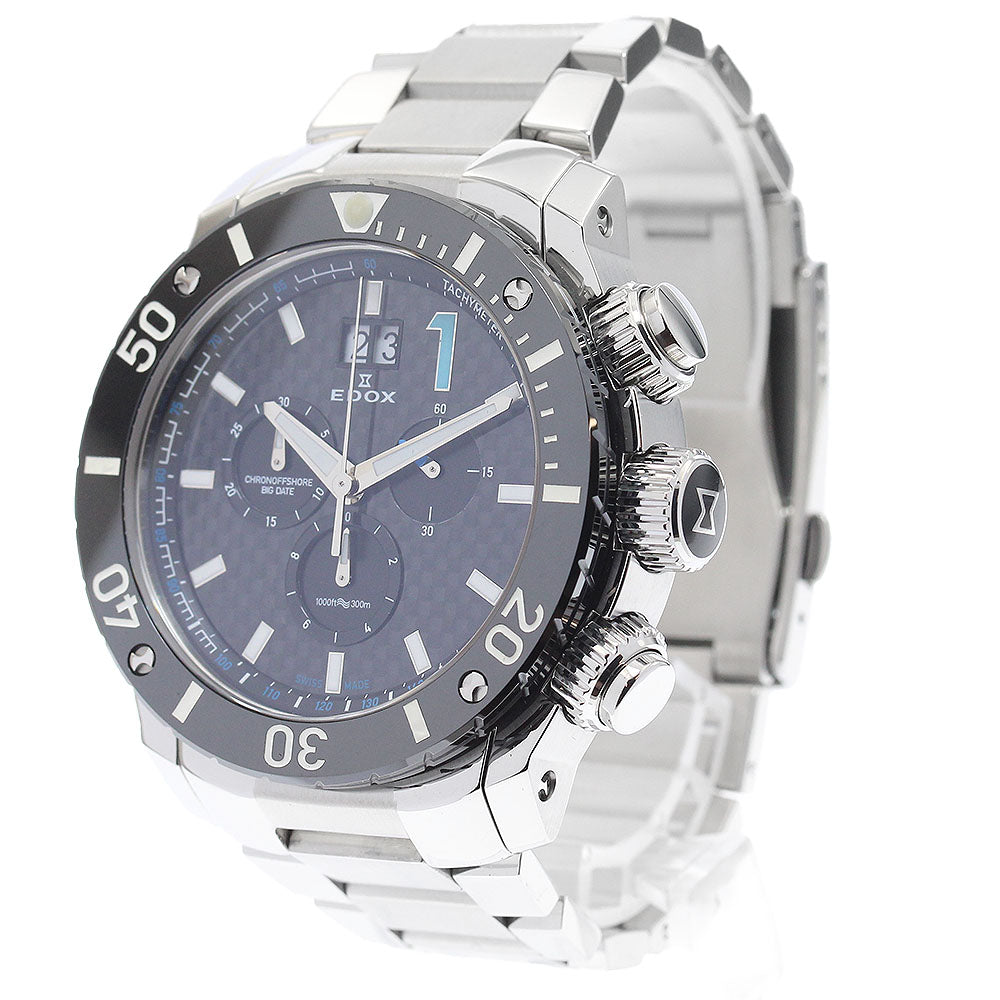 EDOX 10020 Chrono Offshore 1 Chronograph Big Date Quartz Men's Watch (Good Condition)