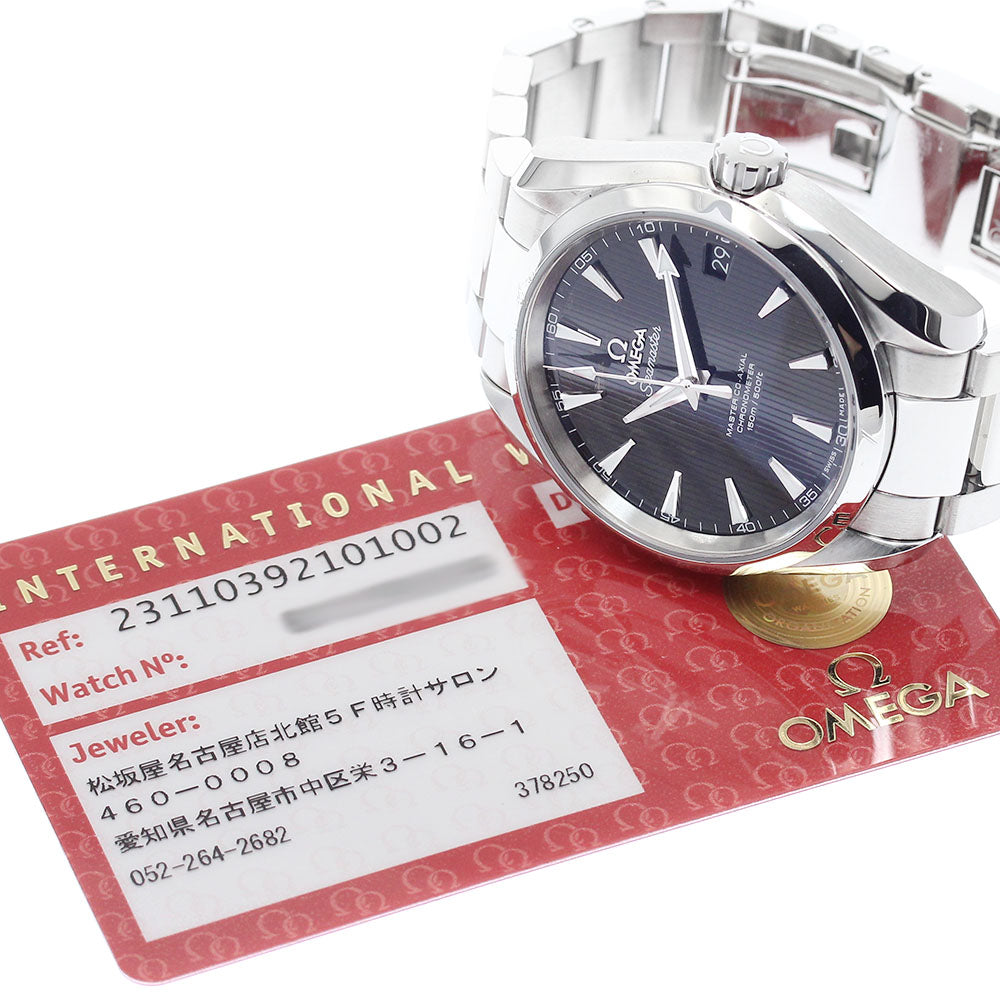 OMEGA 231.10.39.21.01.002 Seamaster Aqua Terra Master Co-Axial Date Automatic Men's Watch with Warranty Card