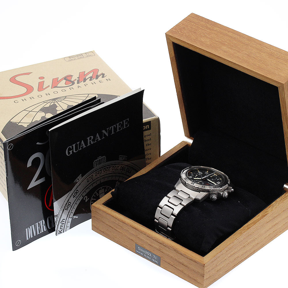 Sinn 203.TI Day-Date Automatic Men's Watch with Box and Warranty.