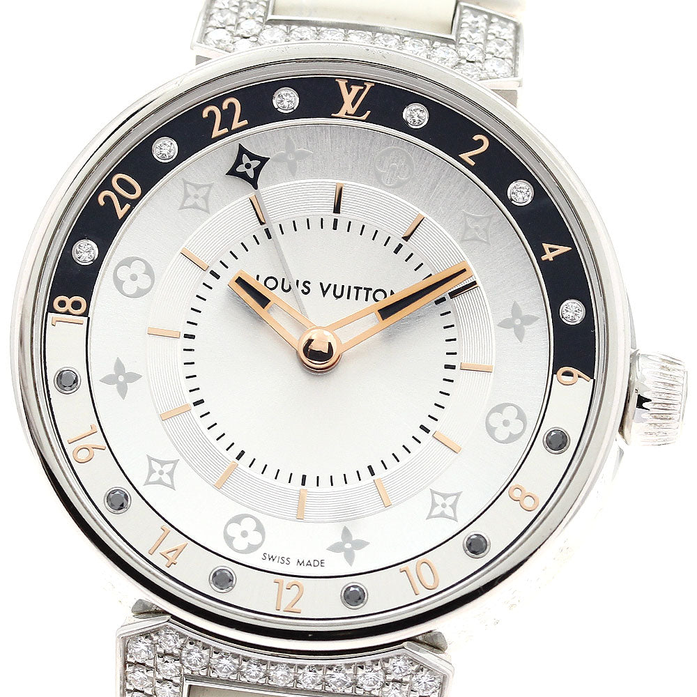 LOUIS VUITTON QA108 Tambour Moon Dual Time MM Quartz Women's Watch (with box and warranty)
