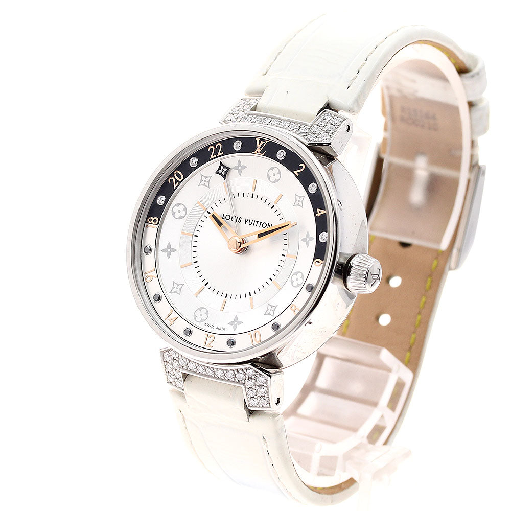 LOUIS VUITTON QA108 Tambour Moon Dual Time MM Quartz Women's Watch (with box and warranty)