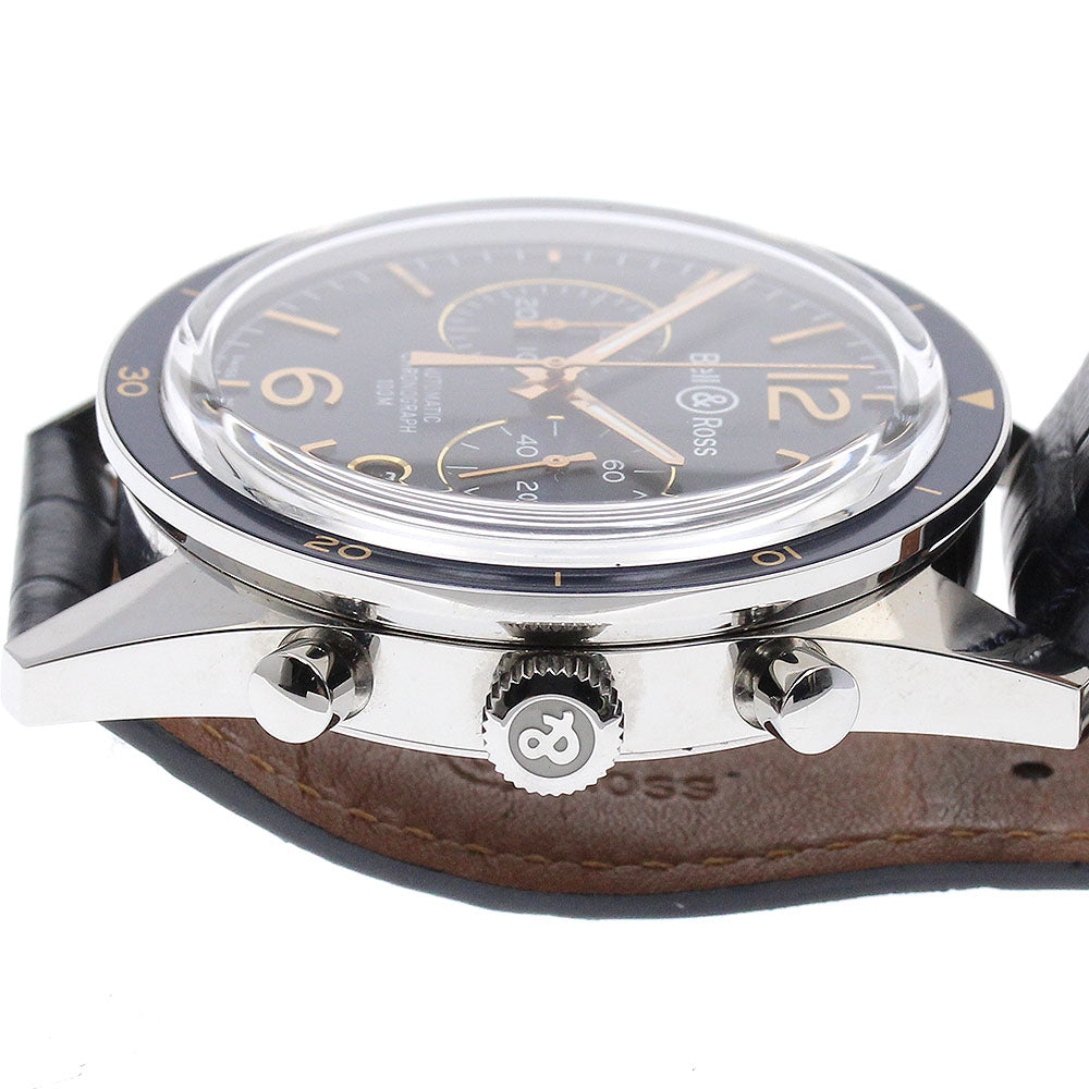 Bell & Ross BRV126-BLU-ST/SCA Aeronavale Date Automatic Men's Watch Excellent Condition
