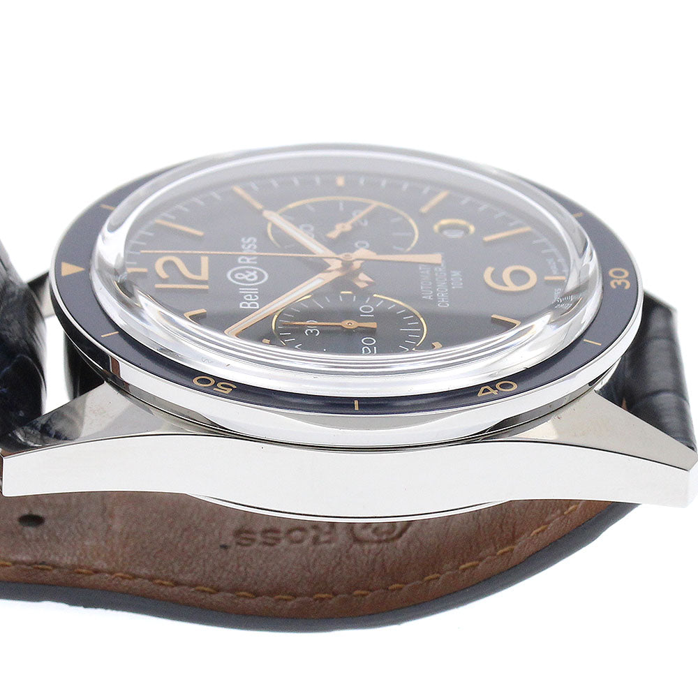 Bell & Ross BRV126-BLU-ST/SCA Aeronavale Date Automatic Men's Watch Excellent Condition