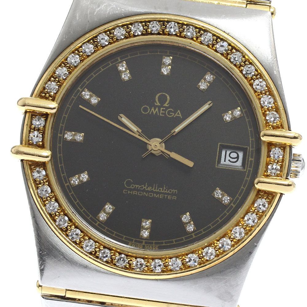 OMEGA Constellation Diamond Bezel Full Bar Date Quartz Men's Watch