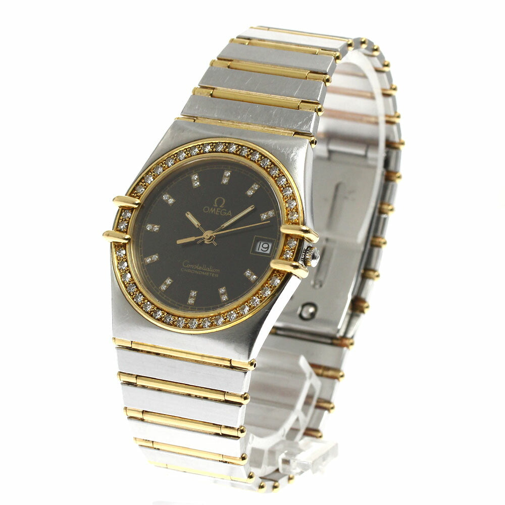 OMEGA Constellation Diamond Bezel Full Bar Date Quartz Men's Watch