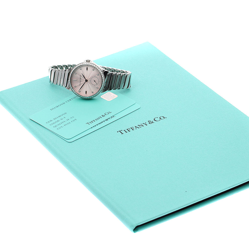 TIFFANY&Co. 60875006 Metro 3-Hand Diamond Bezel Automatic Women's Watch with Warranty Card