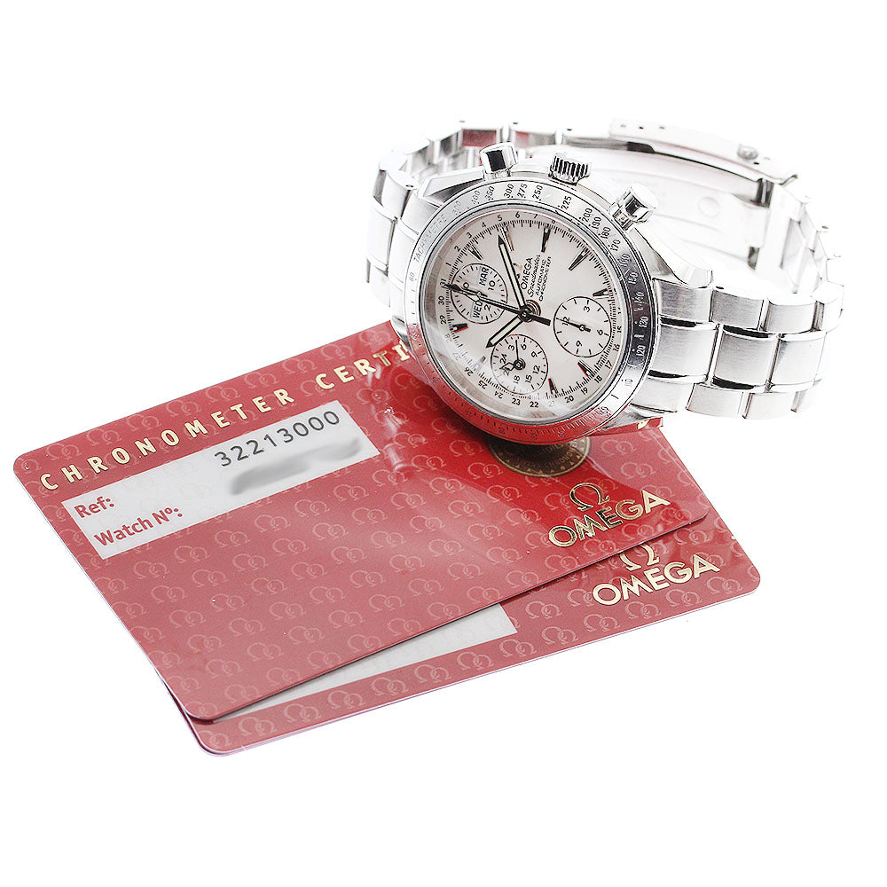 OMEGA 3221.30 Speedmaster Triple Calendar Chronograph Automatic Men's Watch with Warranty Card