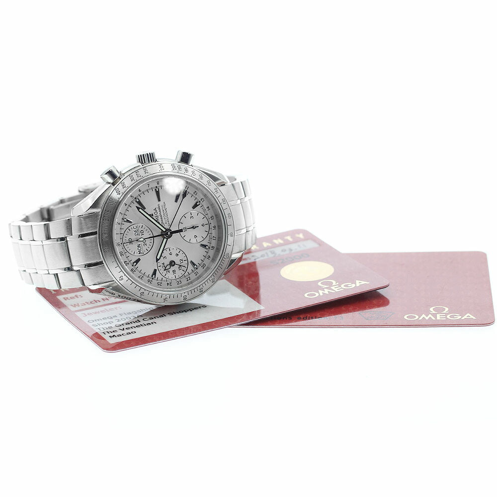 OMEGA 3221.30 Speedmaster Triple Calendar Chronograph Automatic Men's Watch Excellent Condition with Warranty.