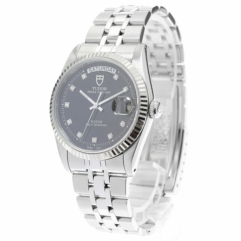 TUDOR 76214 Prince Date-Day WG Bezel 10P Diamond Automatic Men's Watch