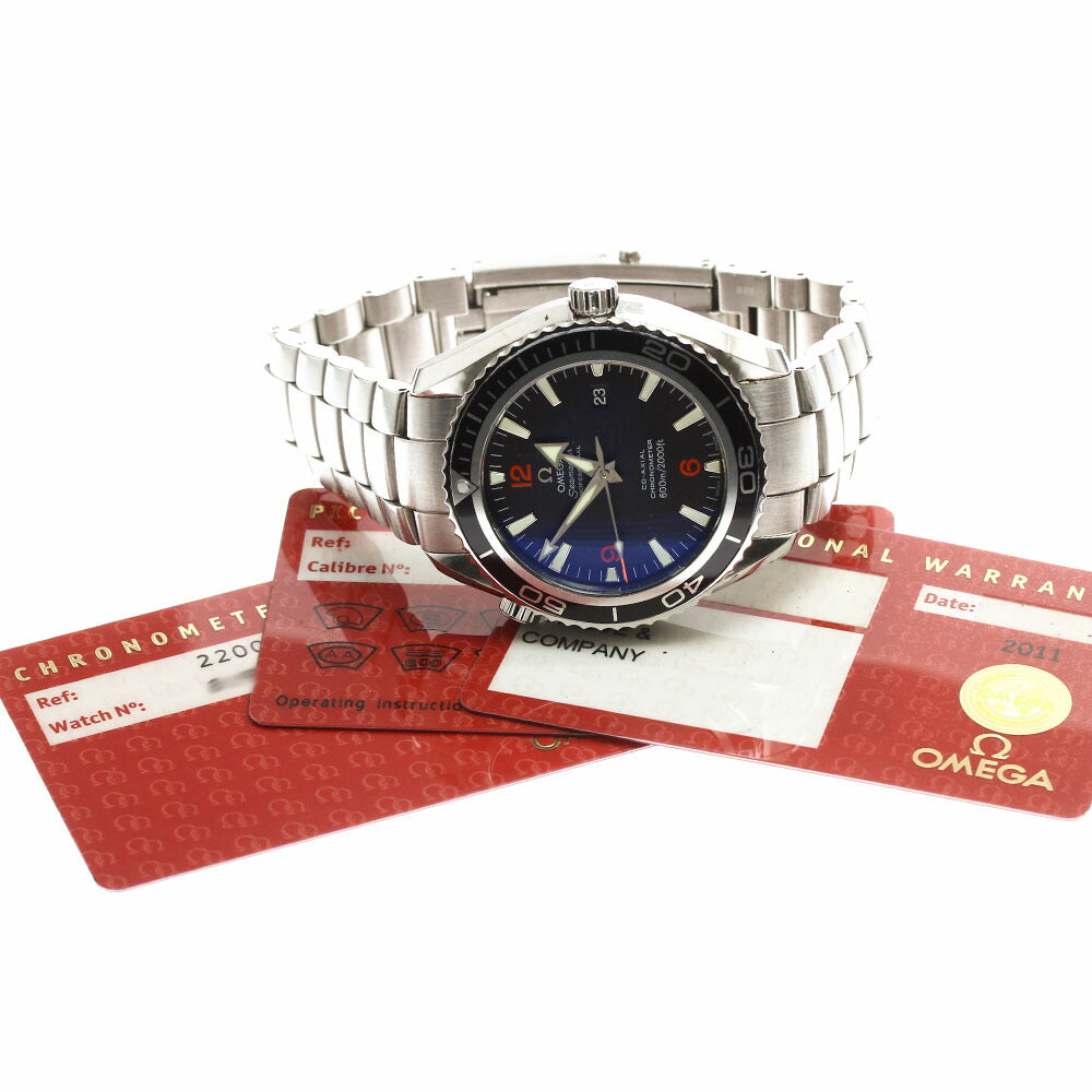 OMEGA 2200.51 Seamaster Planet Ocean Date Co-Axial Automatic Men's Watch with Warranty