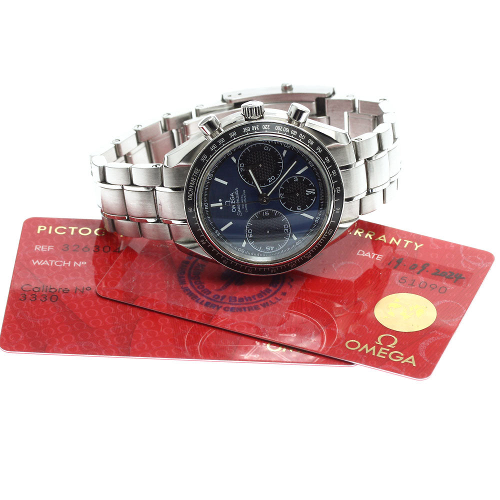 OMEGA 326.30.40.50.03.001 Speedmaster Racing Chronograph Date Automatic Men's Watch with Warranty Card