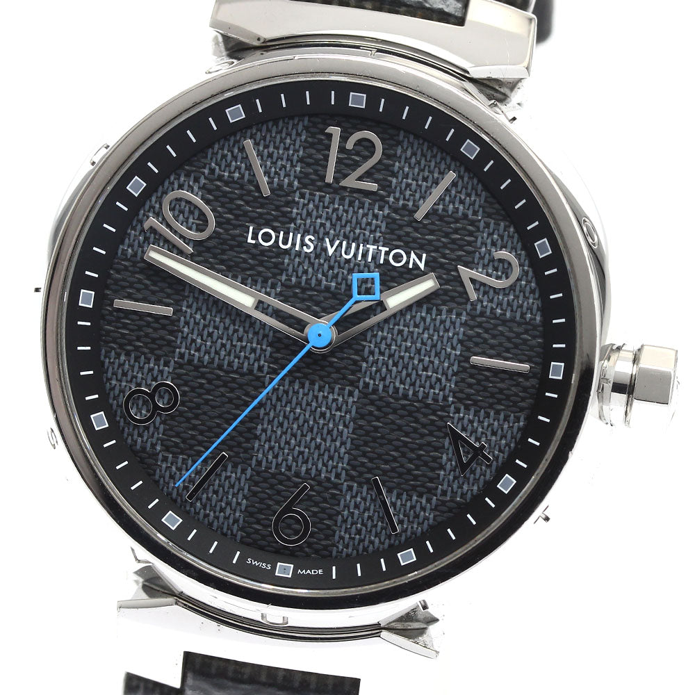 LOUIS VUITTON QA073 Tambour Damier Graphite Quartz Men's Watch