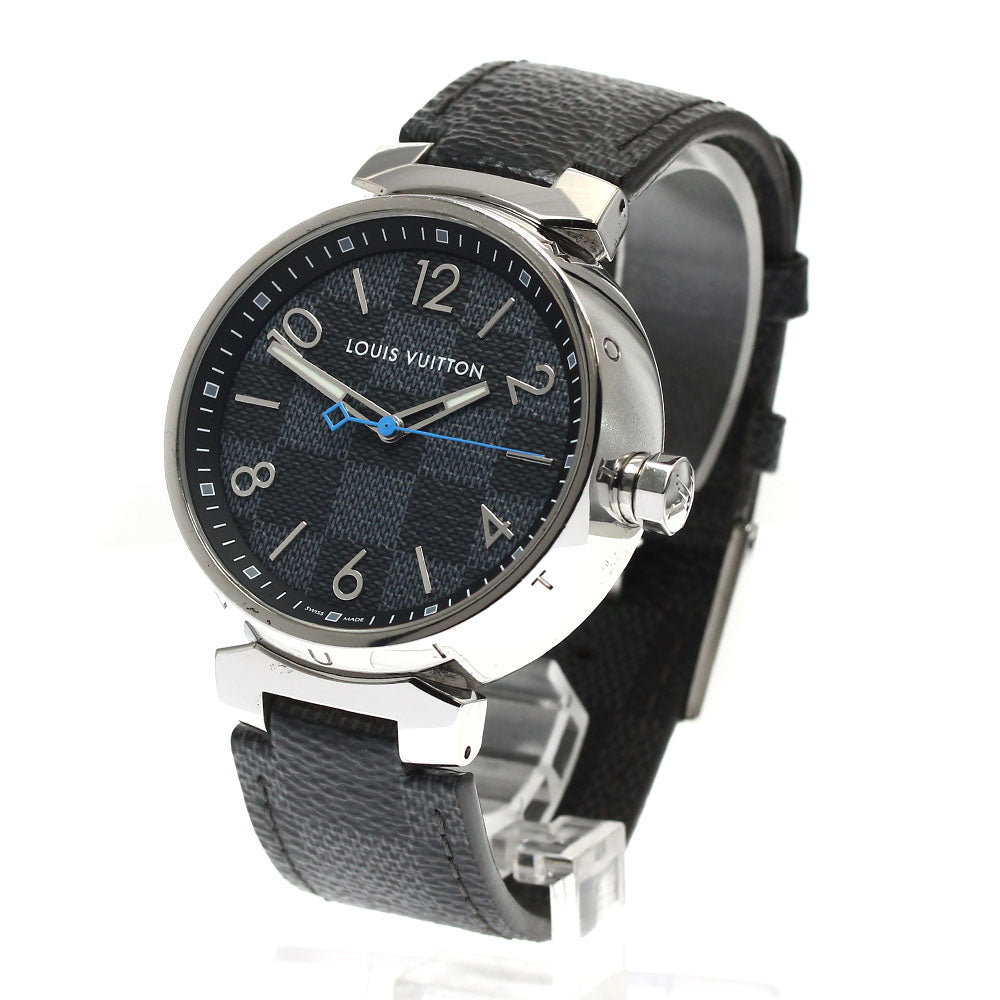 LOUIS VUITTON QA073 Tambour Damier Graphite Quartz Men's Watch