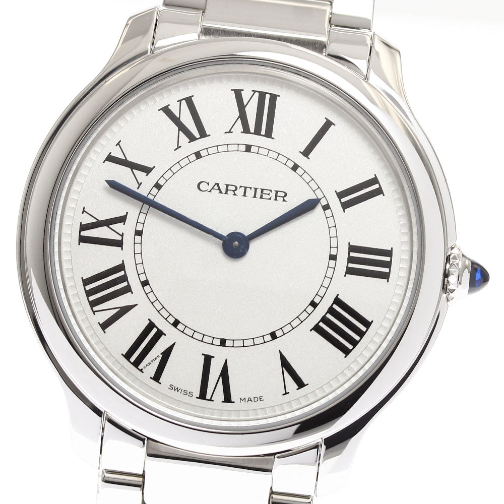 CARTIER WSRN0034 Ronde Must de 36mm Quartz Boys' Watch Excellent Condition with Warranty Card