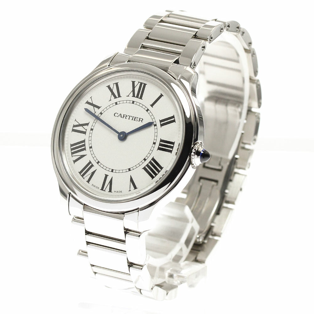 CARTIER WSRN0034 Ronde Must de 36mm Quartz Boys' Watch Excellent Condition with Warranty Card